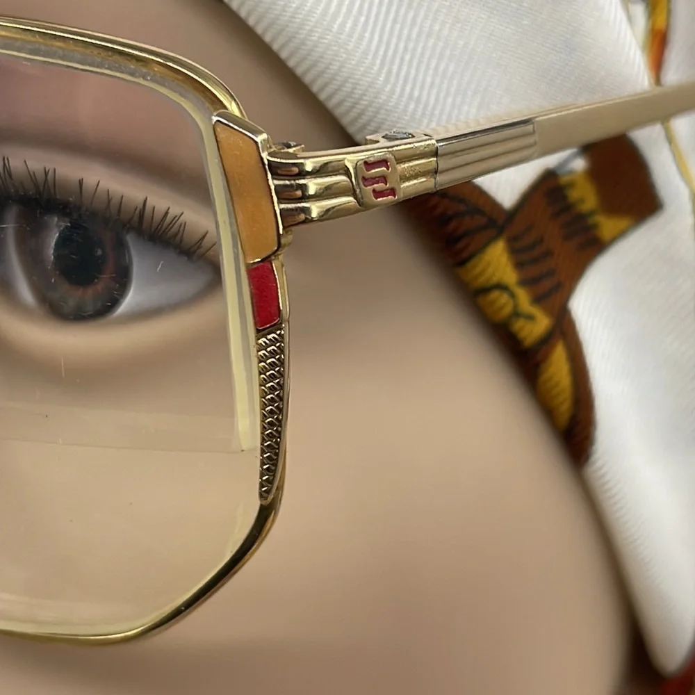 Vintage 70’s Gold & Burgundy Aviator Eyeglasses